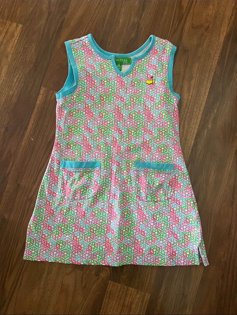 Masters Pink, Green & Blue Geometric Tank Dress